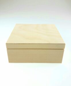 Cutie blank lemn – natur – 16×16 x7cm