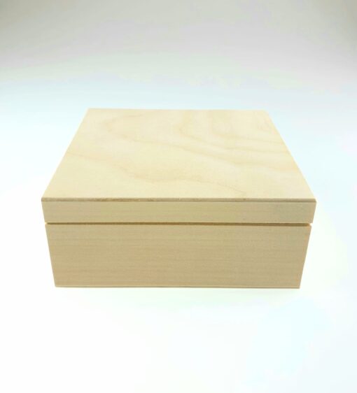 Cutie blank lemn – natur – 16×16 x7cm 1