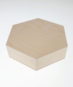 Cutie din lemn - hexagonală - 22x19 cm