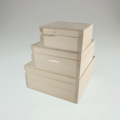Set 3 cutii lemn natur - blank 1