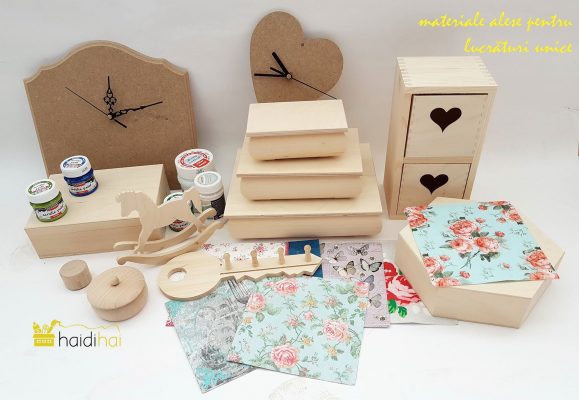 Bine ați venit în magazinul nostru și bine ați venit în lumea articolelor art & craft decoupage HAIDIHAI. 4 colaj obiecte lemn