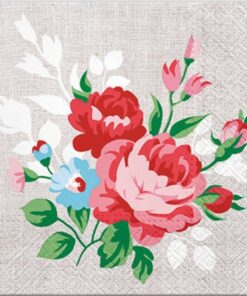 Servetel flowers on linen