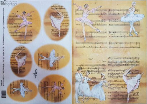 Hârtie de orez – balet&music – DECOMANIA – 35×50 cm