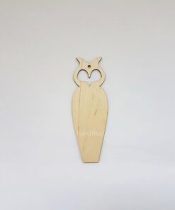 Semn de carte din lemn – nedecorat – bufniță – h 14,8 cm