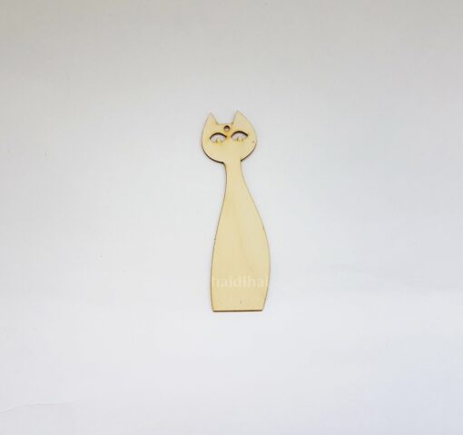 Semn de carte din lemn – nedecorat – pisică – h 15,5 cm 1