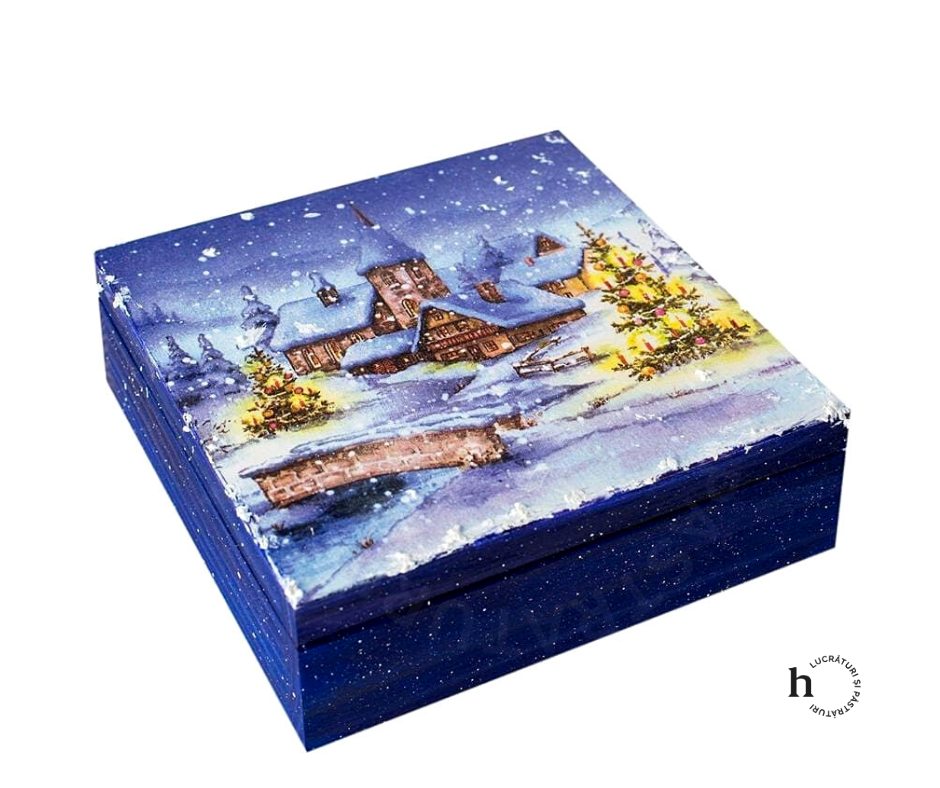 Șervețel - Christmas village - 33x33 cm 2 Șervețel - Christmas village - 33x33 cm - imagine 2