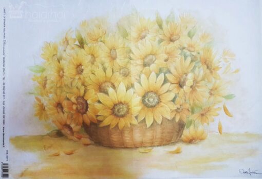 Hârtie de orez DECOMANIA – coș cu flori – 35×50 cm