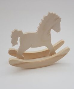 Rocking horse din lemn pentru decorat - mic