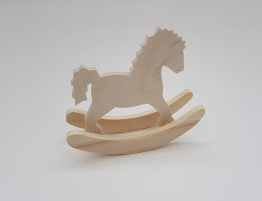 Rocking horse din lemn pentru decorat - mic