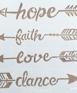 Șablon - hope - faith - love - 30x30 cm
