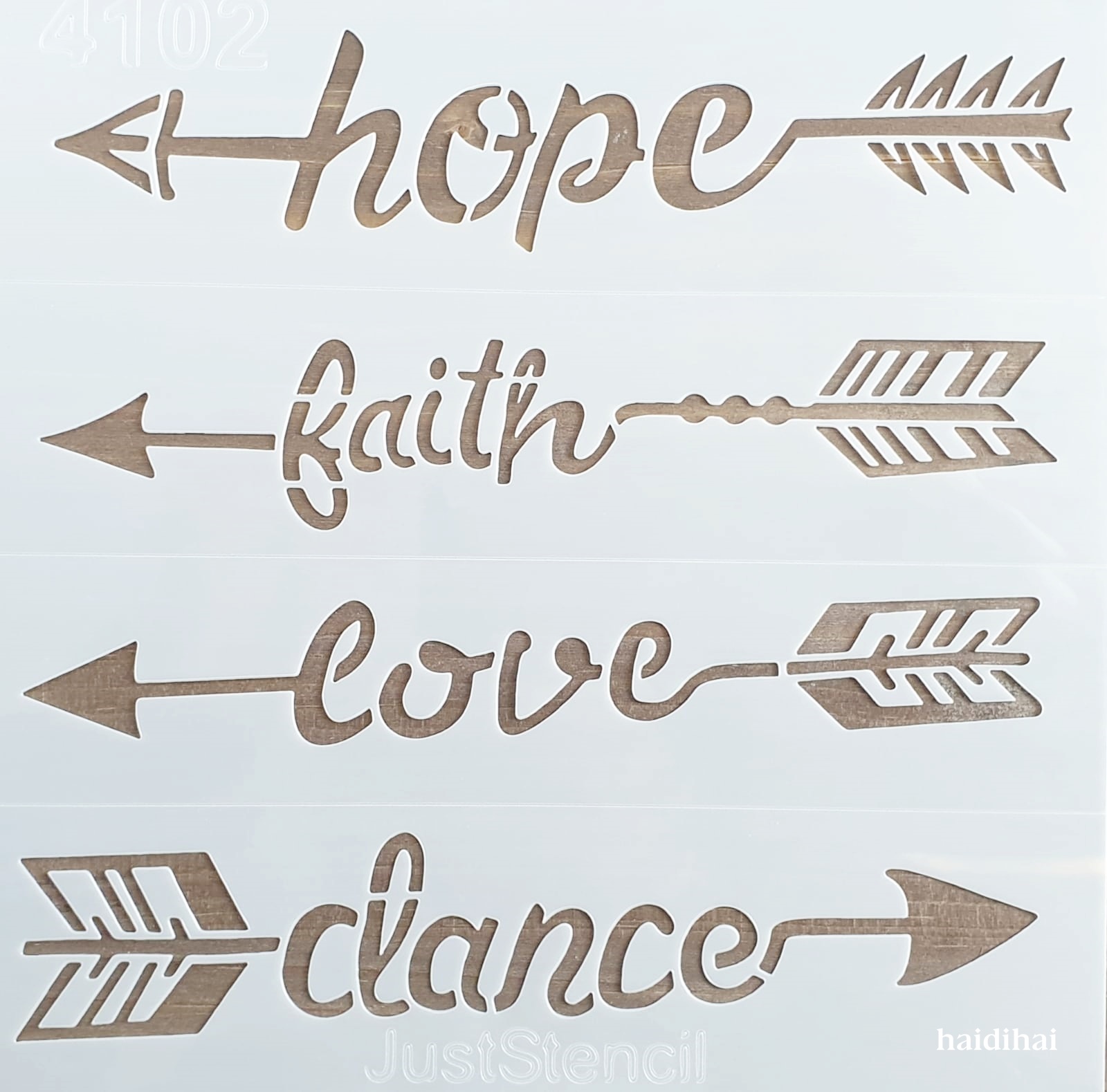 Șablon - hope - faith - love - 30x30 cm 1 Șablon - hope - faith - love - 30x30 cm