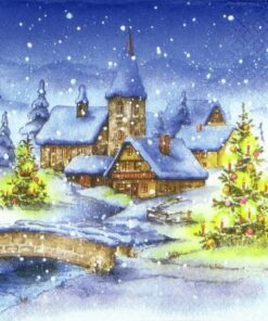 Șervețel - Christmas village - 33x33 cm