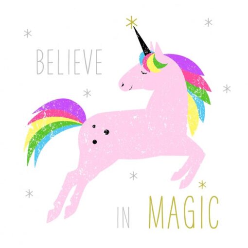 Servetel - Believe in magic unicorn - 33x33 cm
