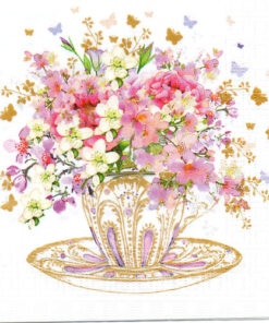 Servetel - Tea Cup Blossoms - 33x33 cm