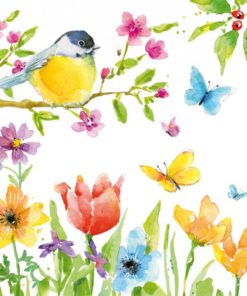 Servetel spring bird - 33x33 cm