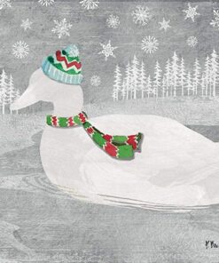 Servetel - Woodland Duck silver - 33x33 cm