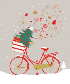 Servetel Christmas bike - 33x33 cm