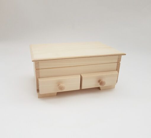 Cutie bijuterii - lemn natur - 2 sertare TR330