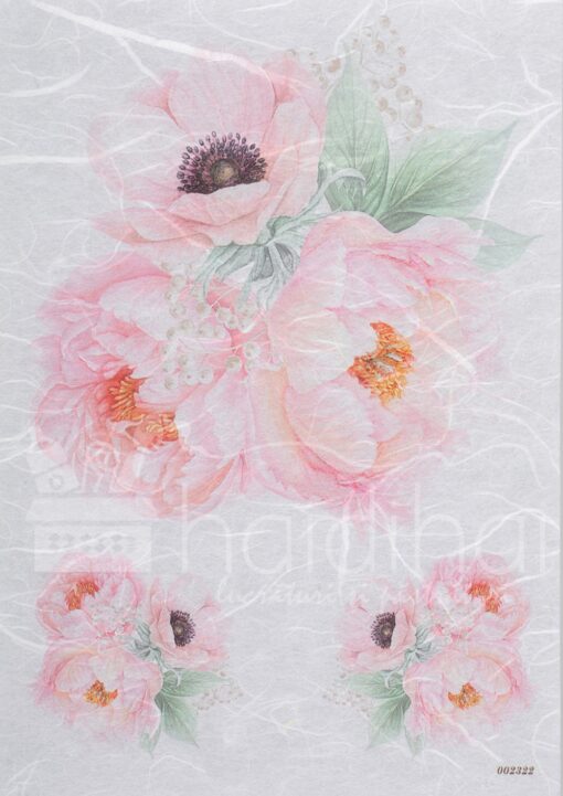 Hârtie de orez - flower pink - decoupage - PR2322