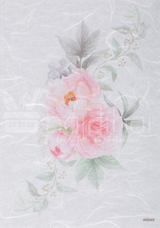 Hârtie de orez - flower pink - decoupage - PR2323