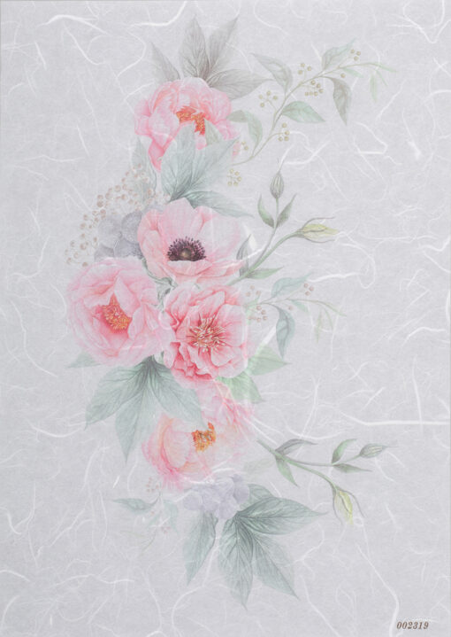 Hârtie de orez - pink roses flower - PR2319
