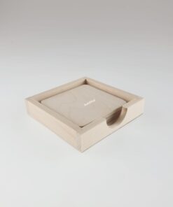 Set: 6 coaster pahare + suport din lemn