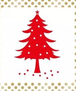 Servetel decoupage - Dots & Tree red - 33x33 cm