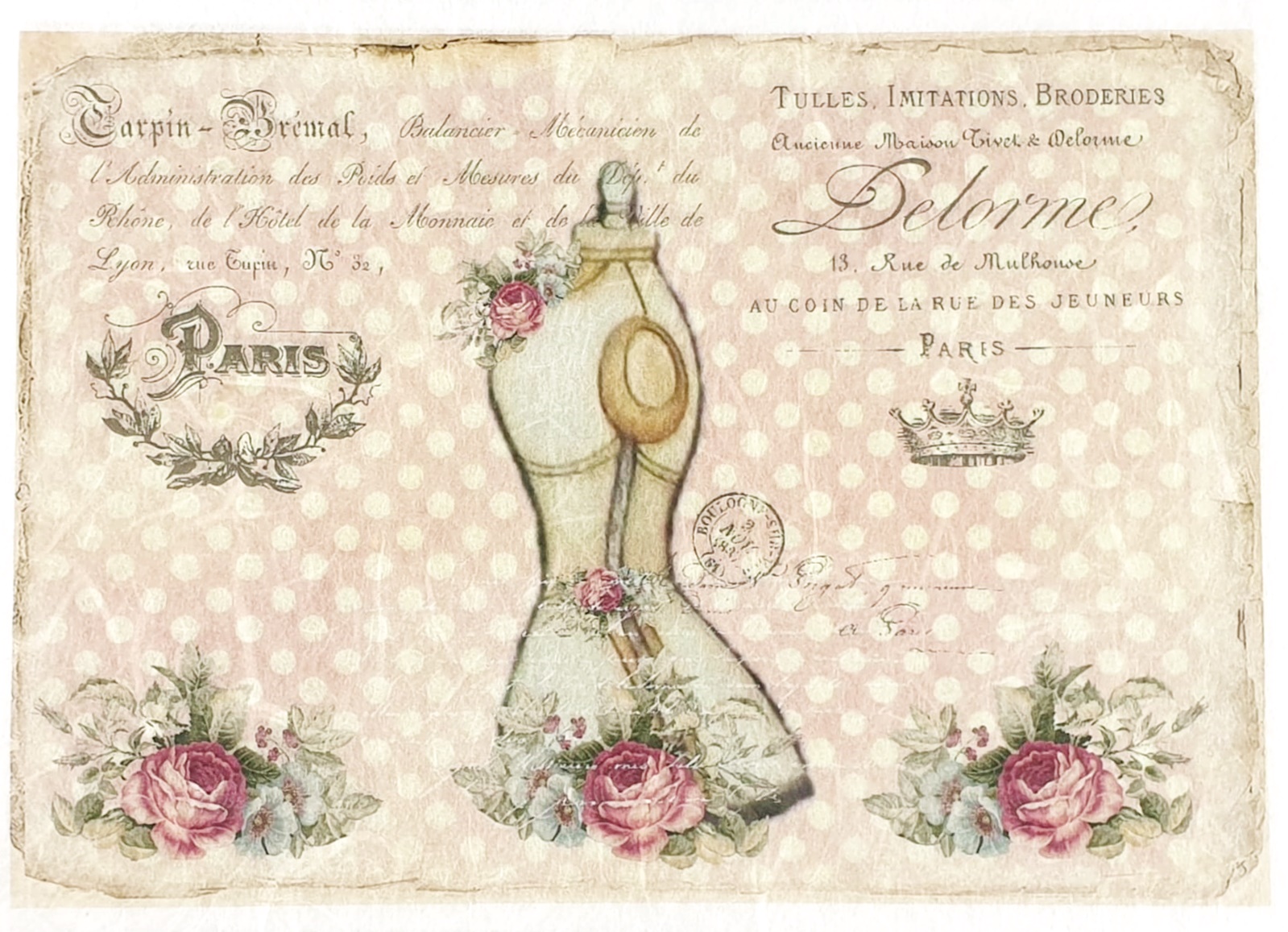 Hârtie de orez - broderies - A5 1 Hârtie de orez - broderies - A5