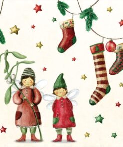 Servetel - Christmas fairies - 33x33 cm
