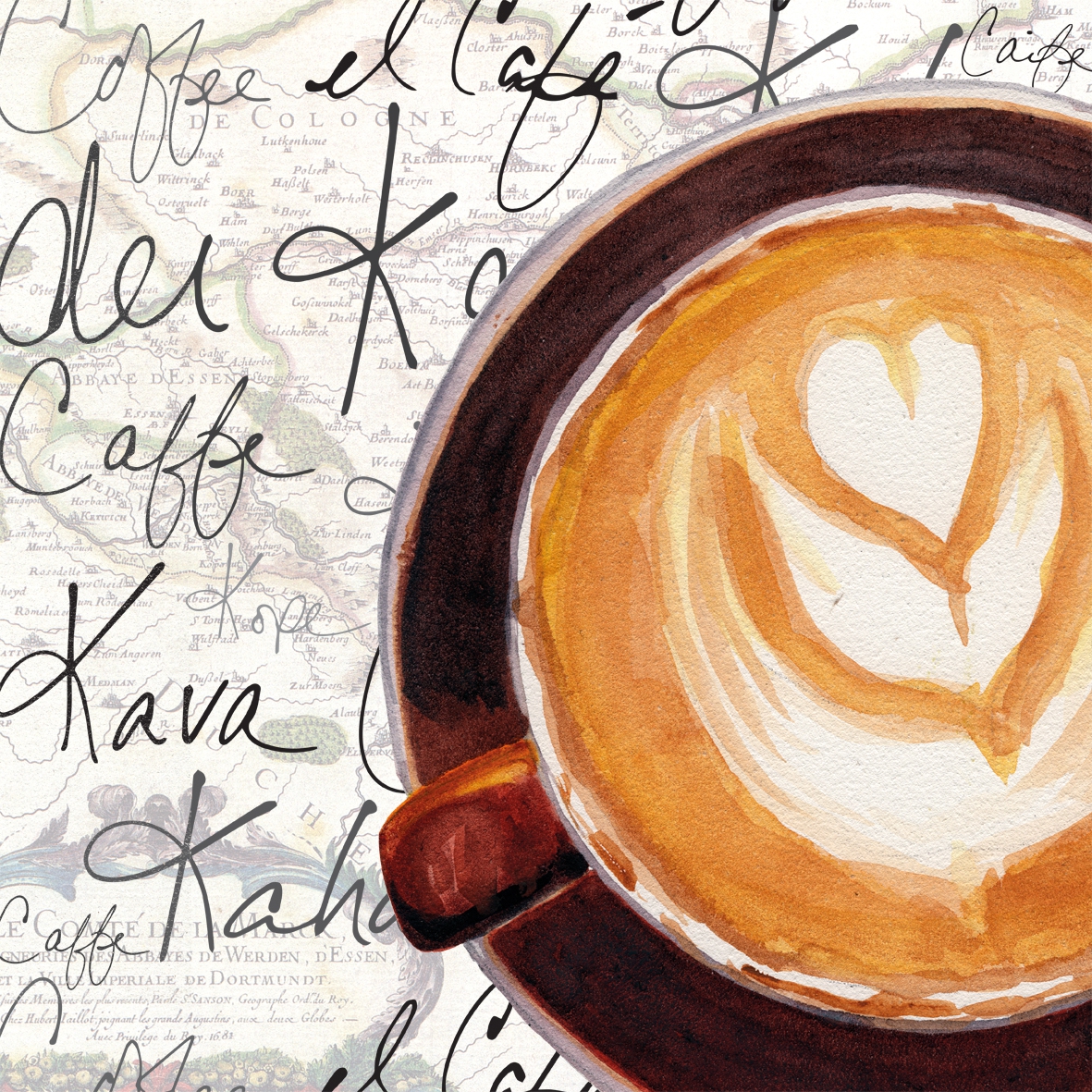 Șervețel - Cappuccino Art - 33x33 cm 1 Servetel - Cappuccino Art - 33x33 cm