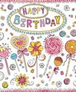 Servetel - Happy Birthday Lollipops - 33x33 cm