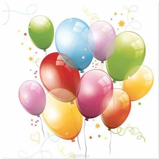 Șervețel - Birthday Balloons - 33x33 cm