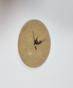 Ceas oval din MDF cu bordură decorativă