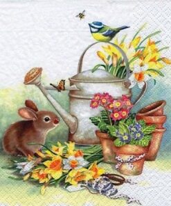 Șervețel - Bunny with Watering Can - 33x33 cm