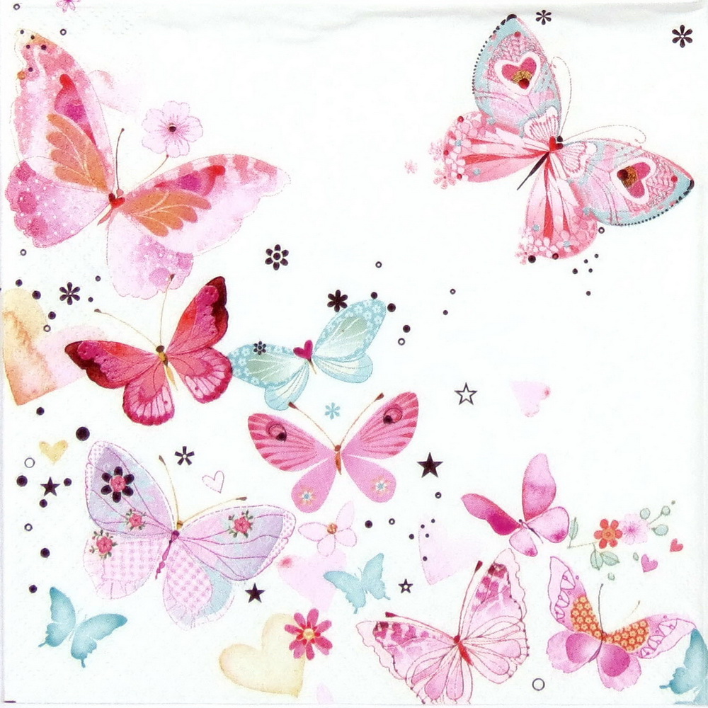 Șervețel - Lovely Butterflies - 33x33 cm 1 Șervețel - lovely butterflies - 33x33 cm
