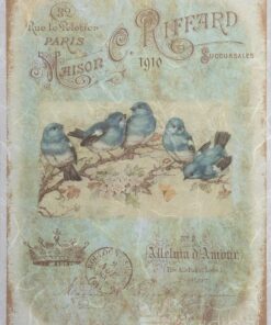 Hârtie de orez – păsări ciripind 1402 -A4