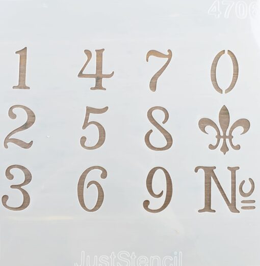 Șablon – numere - cifre - 20×20 cm 1