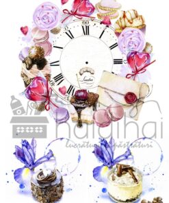 Hârtie decoupage - Antiques clock 12 - A4