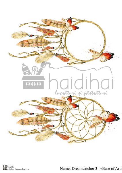 Hârtie decoupage - Dreamcatcher 3 - A4 1 Hârtie decoupage - Dreamcatcher 3 - A4