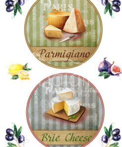 Hârtie decoupage - Set cheese 4 - A4