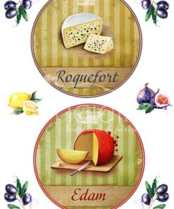 Hârtie decoupage - Set cheese 5 - A4