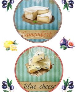 Hârtie decoupage - Set cheese 6 - A4