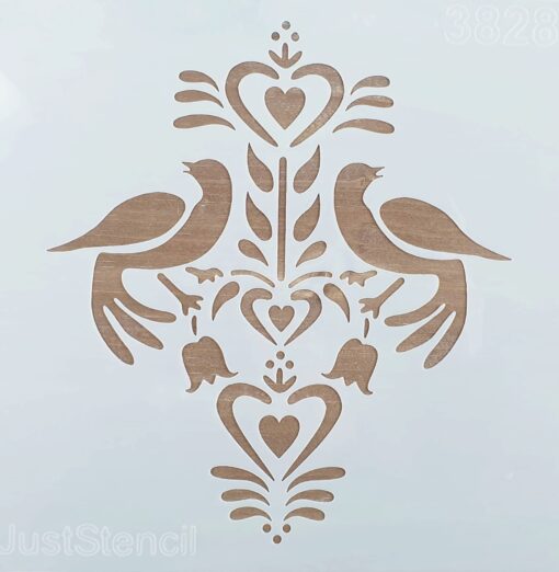 Șablon – folk art birds – 20×20 cm 1