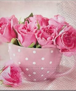 Șervețel - Roses in a Cup - 33x33 cm