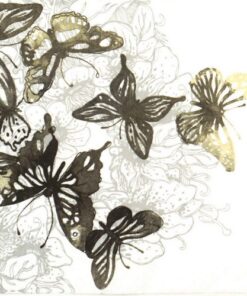Șervețel - Amazing Butterflies anthracite - 33x33 cm