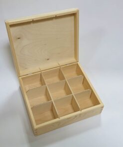 Cutie din lemn pentru ceai - 9 compartimente