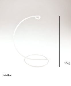 Suport metalic decorativ alb – glob – h 16,5 cm