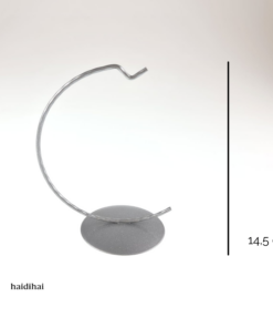 Suport metalic decorativ argintiu – glob – h 14,5 cm