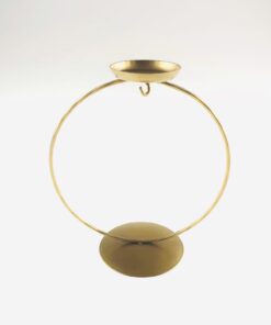 Suport metalic decorativ cu lumânare - glob - h 17,5 cm