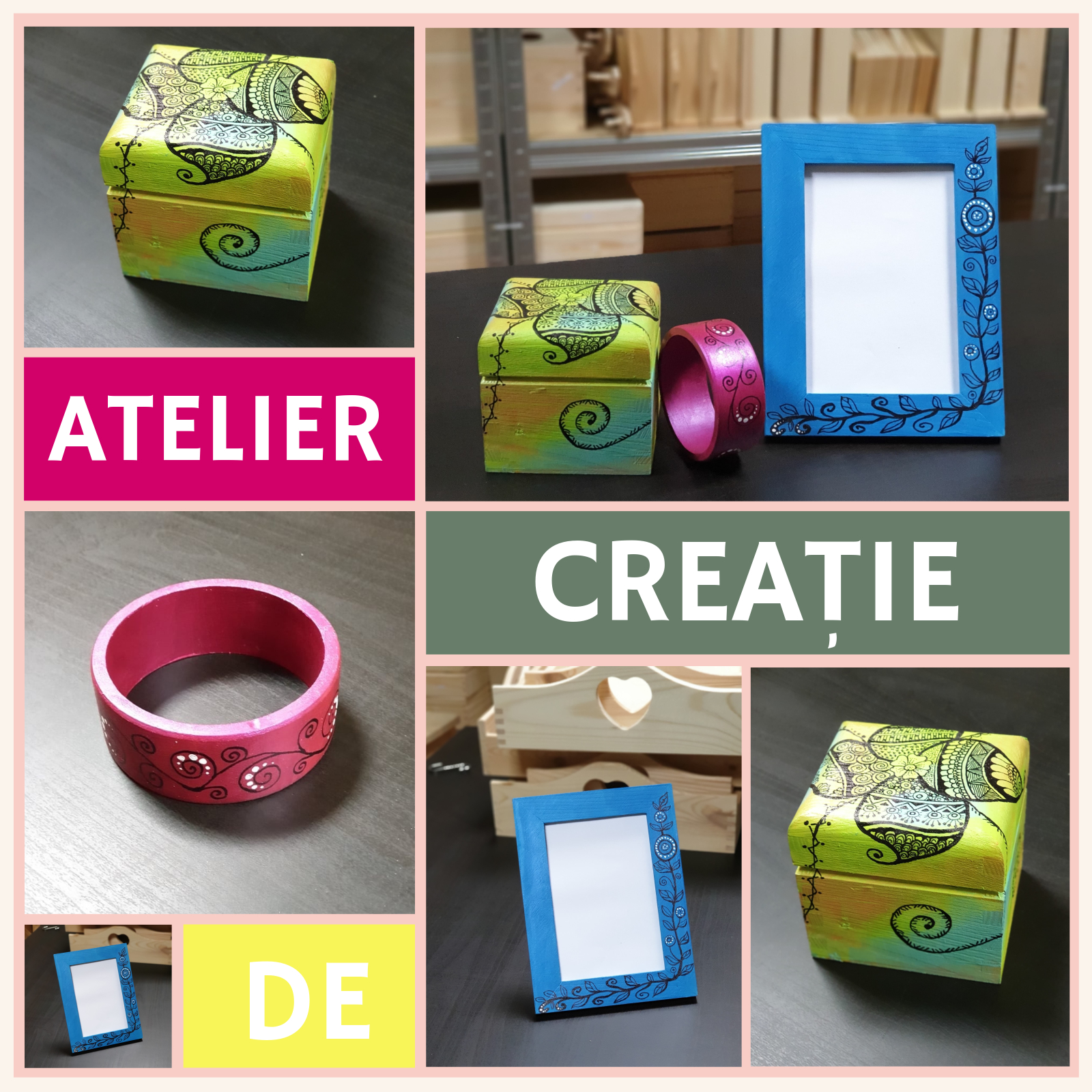 Atelier de creație - decorare cutie din lemn, brățară sau ramă foto 6 Atelier de creație - decorare cutie din lemn, brățară sau ramă foto 5